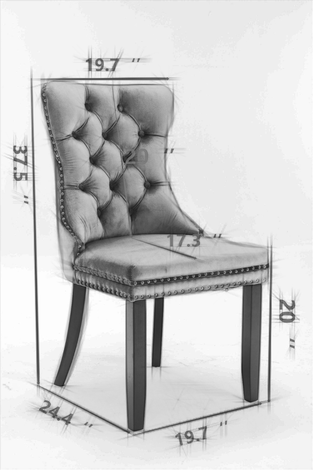A&A Nikki Modern Tufted Solid Wood PU & Velvet Upholstered Sofa