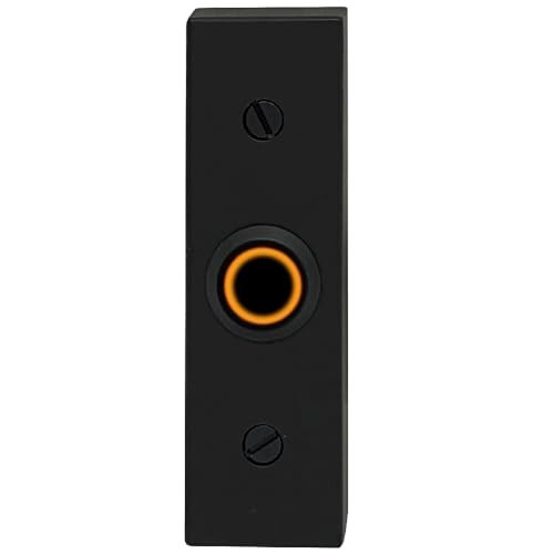 Wired Doorbell Button Rectangular LED Light Metal Surface Mount Black For Chime