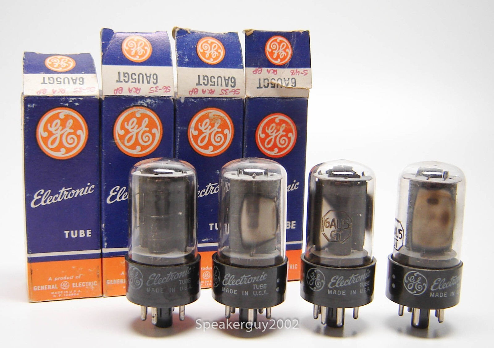 4X GE - General Electric by RCA Tubes / 6AU5GT / RM2