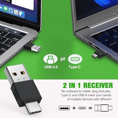 USB C Rechargeable Presentation Clicker with Green Light, Remote Clicker for Pre