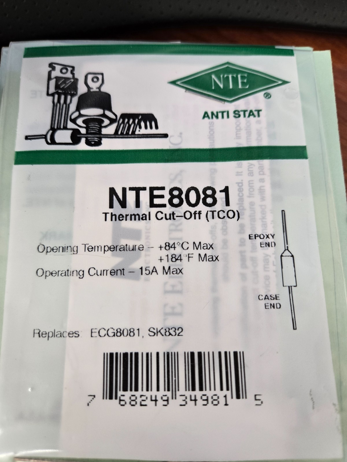 NTE8081 Thermal Cut-Off (TCO)