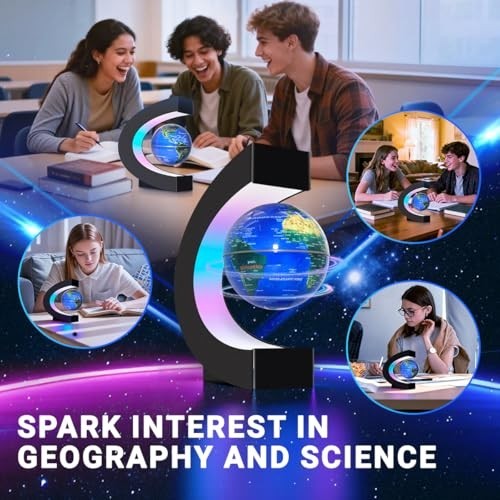 Magnetic Floating Globe with LED Lights - Unique Tech Gift for Men, Teens & Home