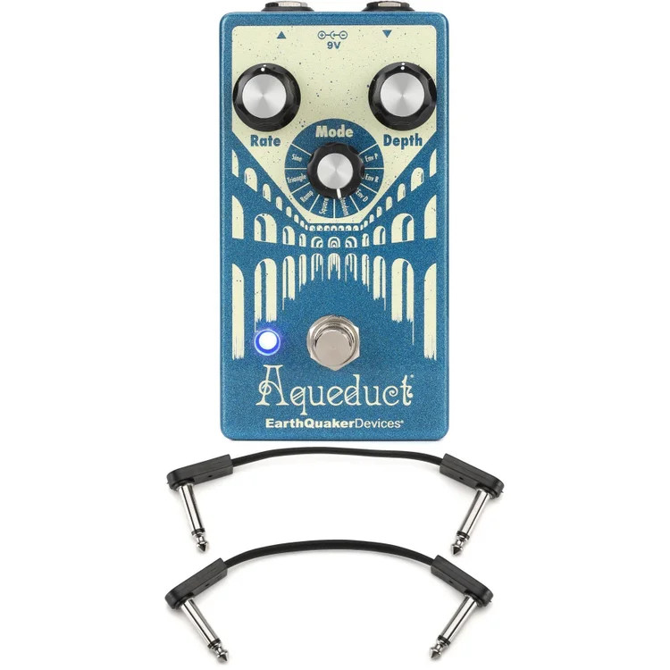 EarthQuaker Devices Aqueduct Vibrato Pedal with EBS Patch Cables