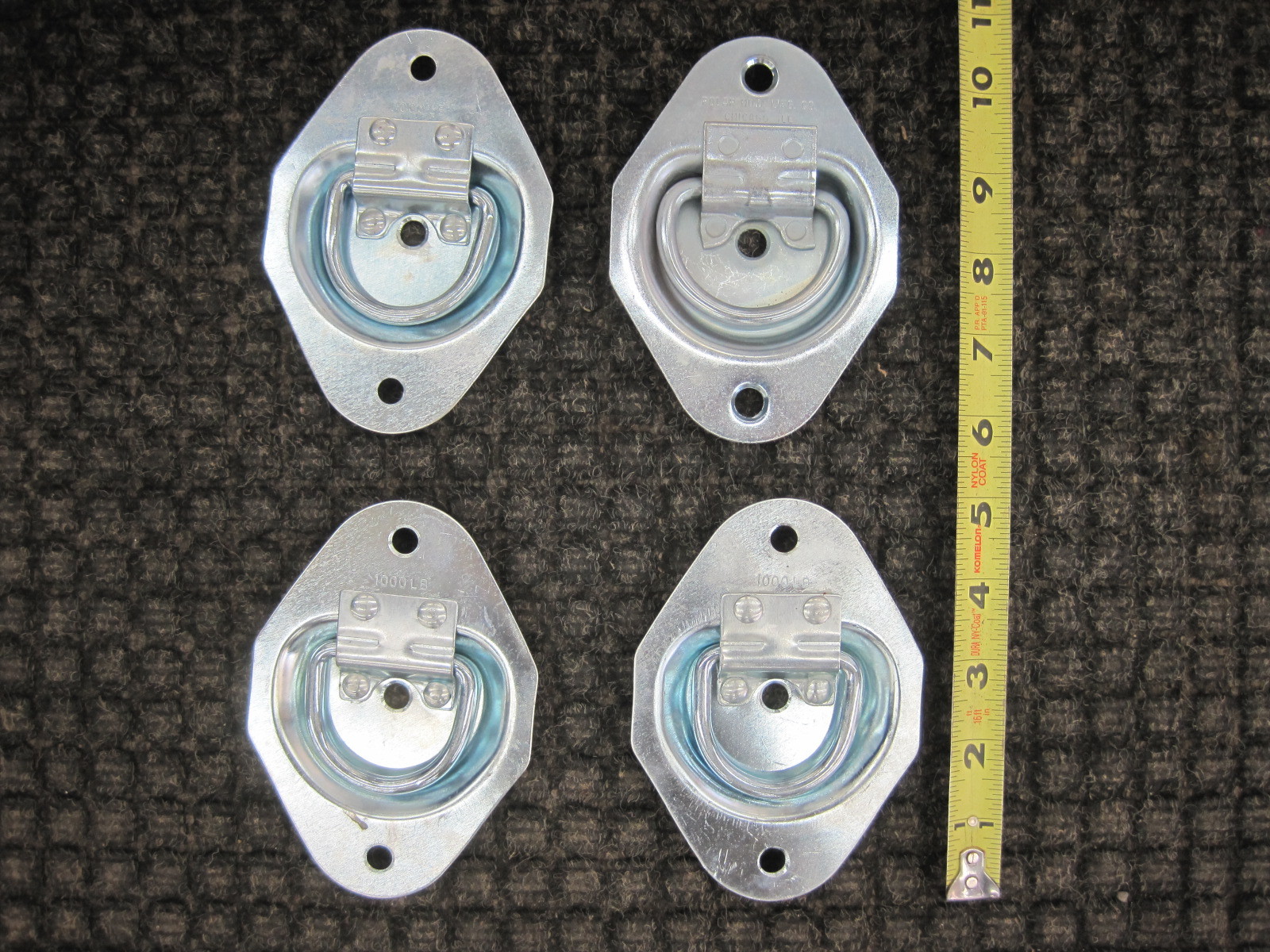 4 1000# D-Rings Recessed Flush Utility Trailer cargo D-ring tie down 2383156