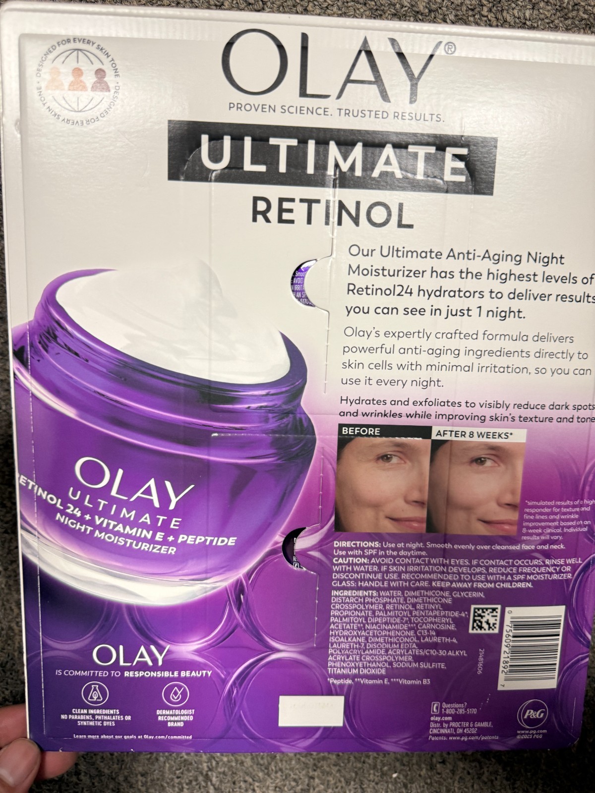 Olay Ultimate Retinol 24 + Vitamin E + Peptide Night Moisturizer (1.7 Oz, 2 Pk)