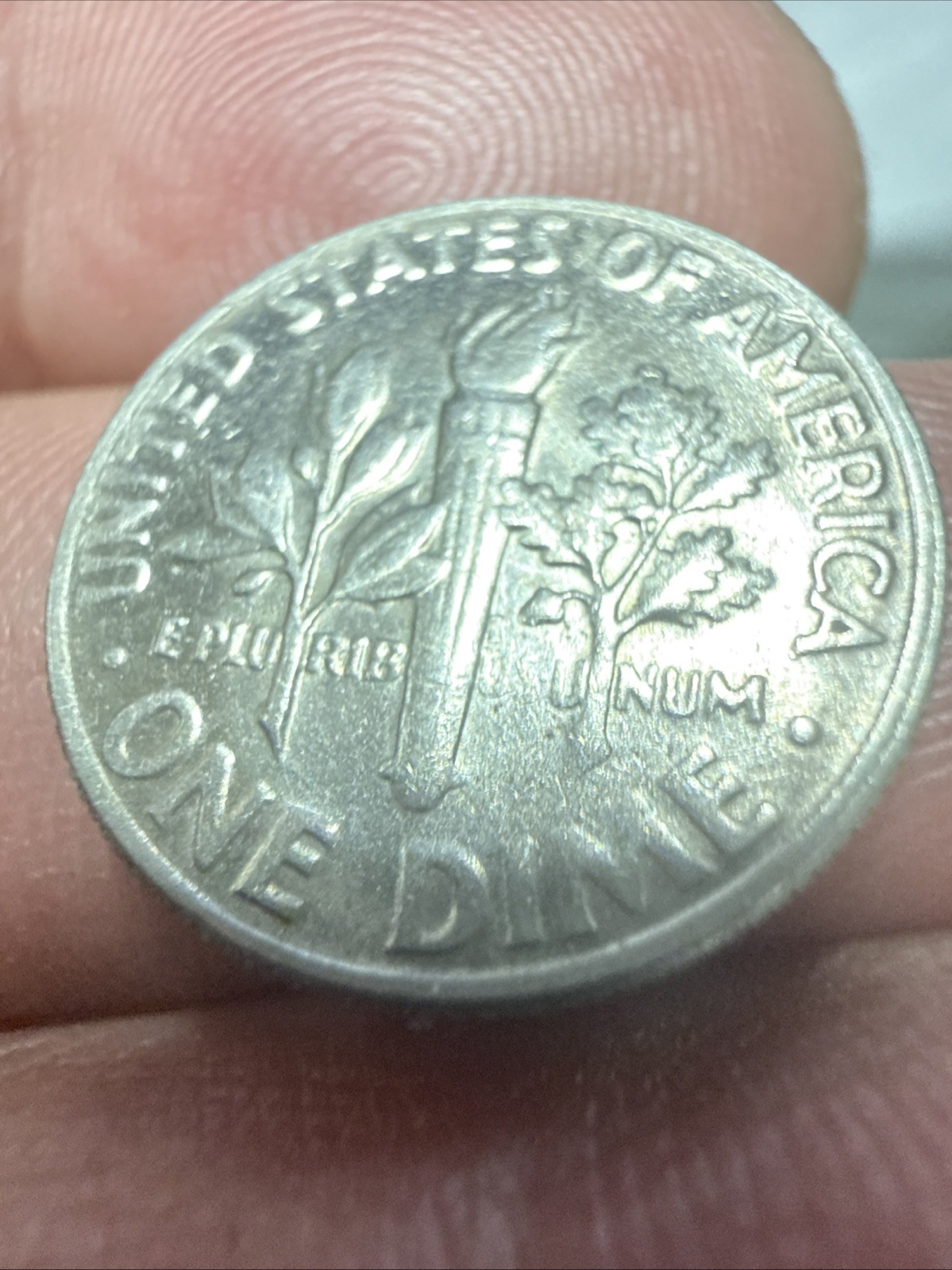 1980 Roosevelt Dime, DD, Missing Letters Reverse Error Coin