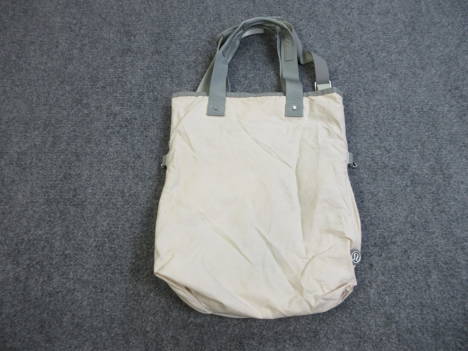 Lululemon Athletica Tote Crossbody Bag Womens Large White Gray Shoulder Gym Yoga