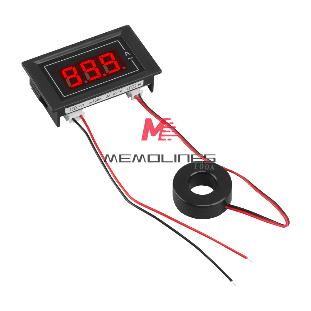 AC220V 100A Single Phase Current Meter LCD Display Ammeter With Transformer