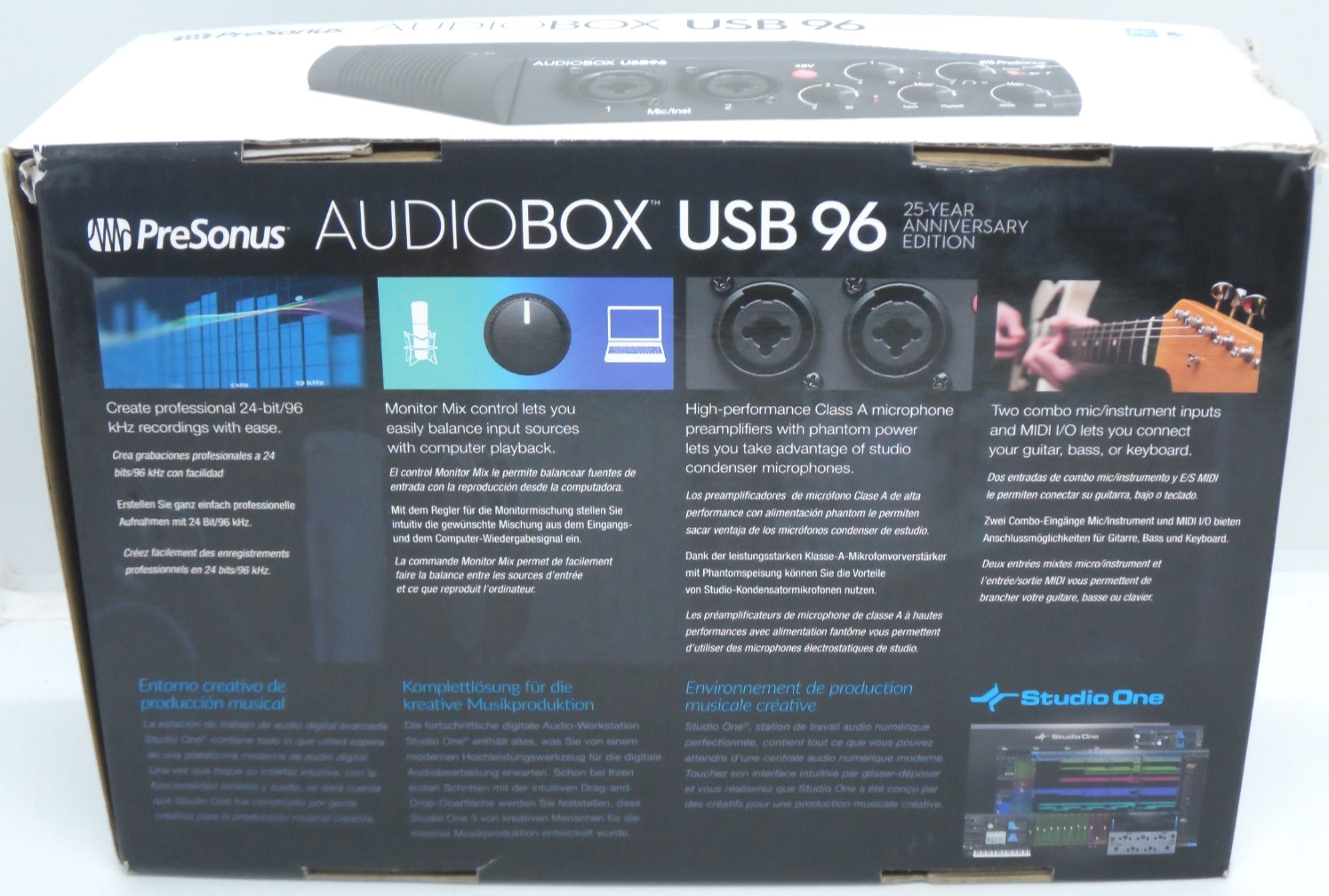 PreSonus AUDIOBOX 2-Channel MIDI Recording Interface USB96 Tested Working