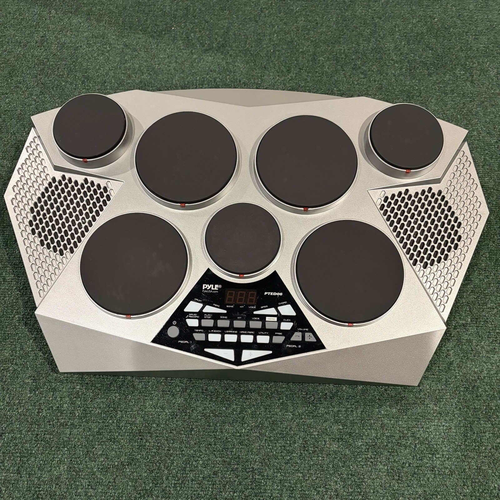 Pyle PTED06 Portable Electronic Drum Kit Tested w/ Power Adapter & 1 Foot Pedal