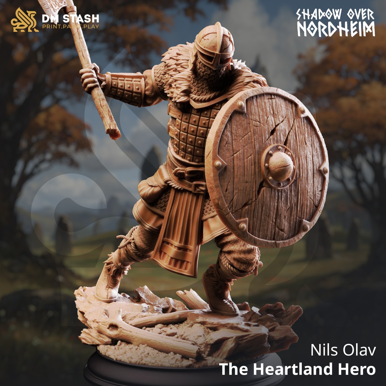 Dungeons & Dragons Human Fighter Miniature - Nils Olav - DnD RPG Wargames