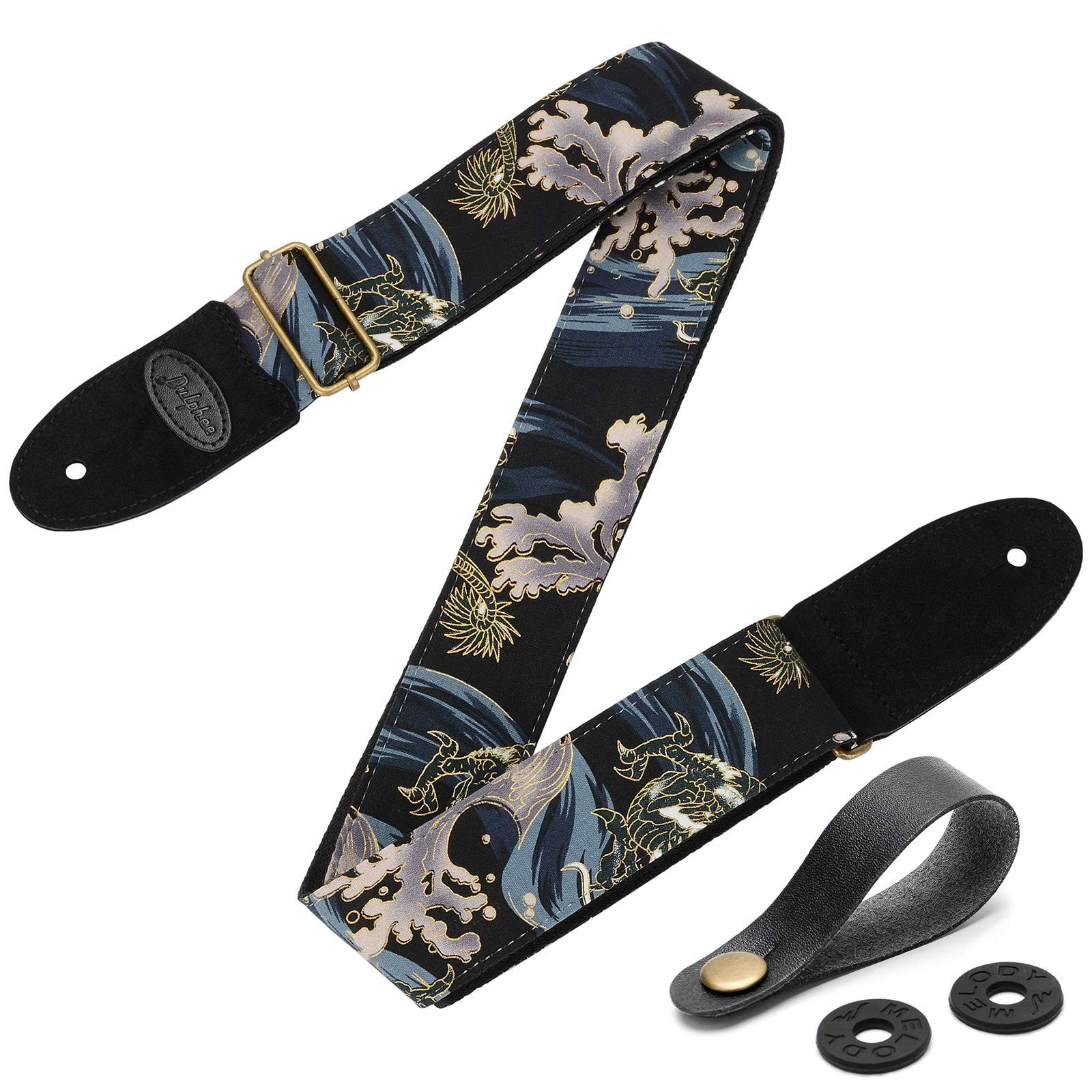 Guitar Strap with 2 Strap Locks & Strap Button, Dragon Guitar Strap Cool Desi...