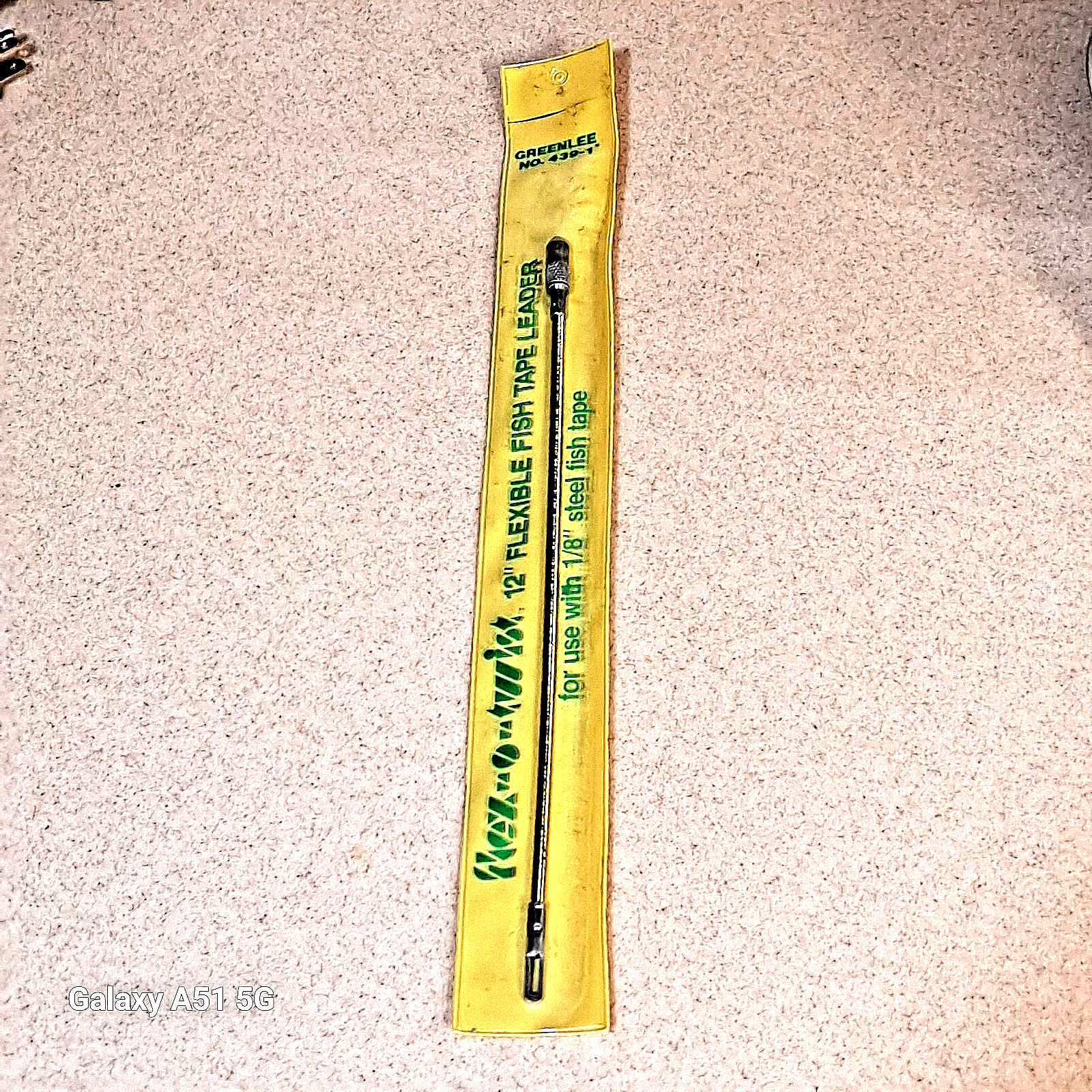 GREENLEE NO. 439-1   12” Flexible Fish Tape Leader For 1/8” Steel Fish Tape New