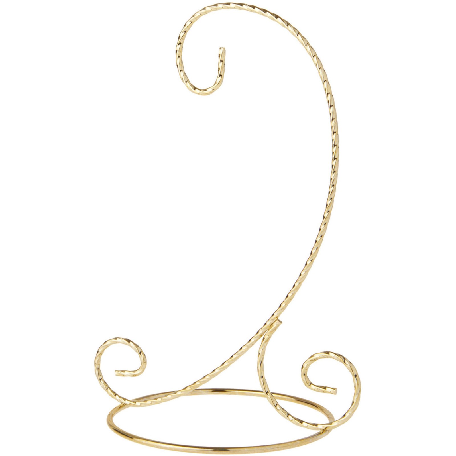 's Twisted Gold-toned Ornament Stand, Small, 7" H x 5.125" W x 5.125" D