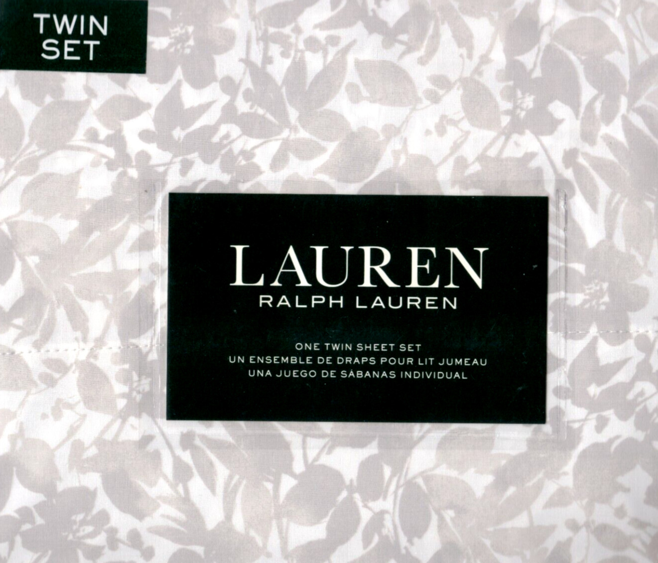 Ralph Lauren Twin Sheet Set Windsor Floral Light Faded Grey 3pc Farmhouse Shabby