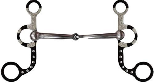 Showman Black Steel Bit w/ Silver Beads & Engraved Silver Accents
