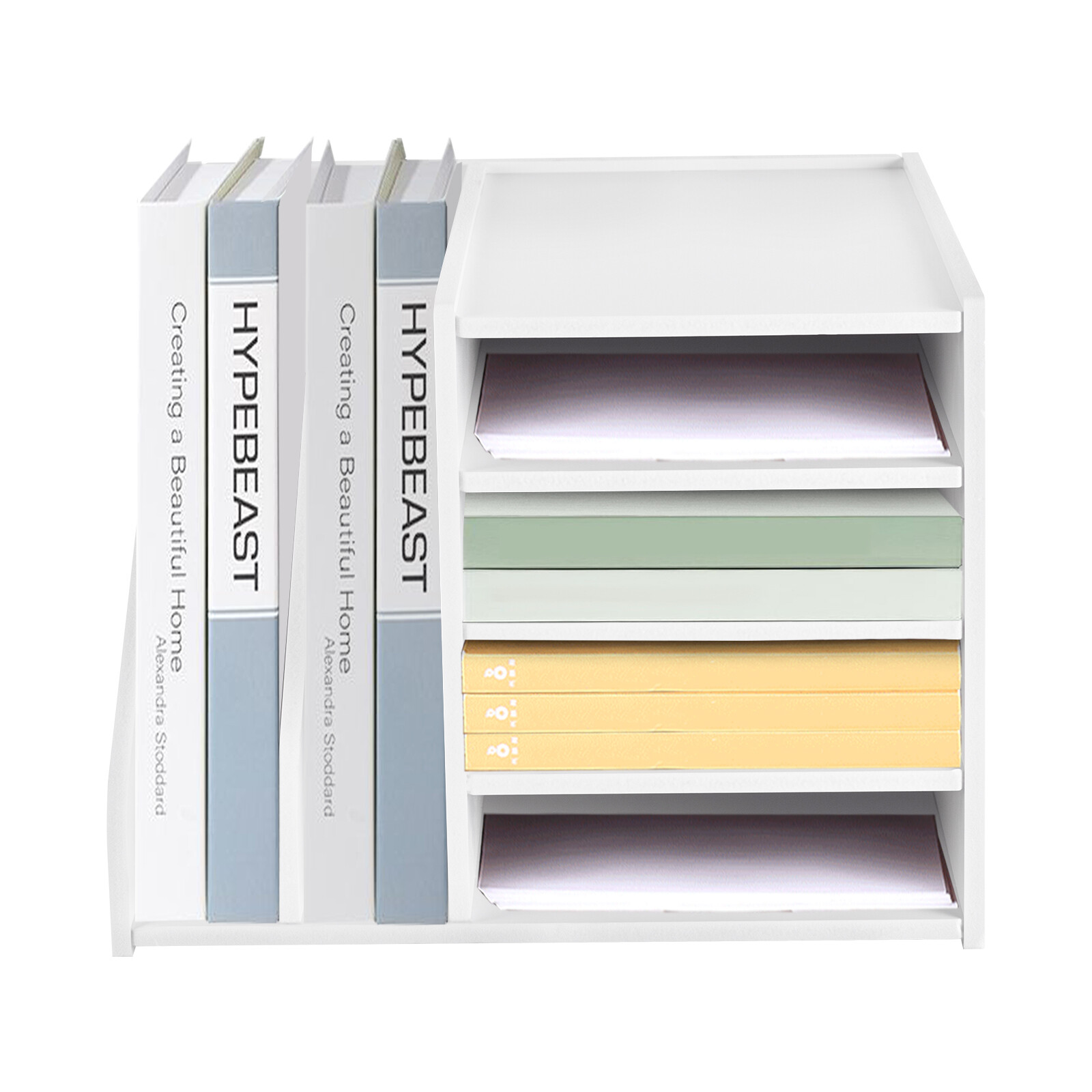 6-Tier PVC File Holder Organizer with Ample Storage Space, 15.35" x 12.16"