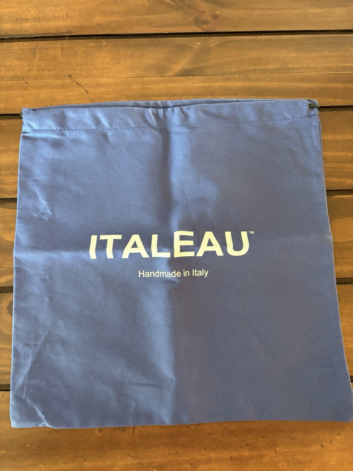 ITALEAU Handmade in Italy Dust Bag Cover Blue Drawstring Travel Storage