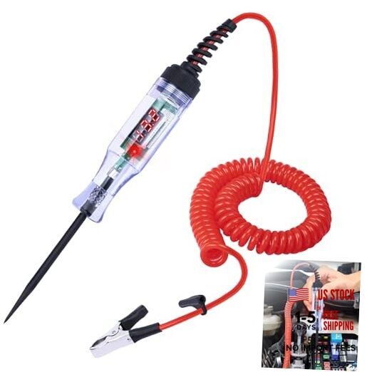 Test Light Automotive, 5-90V DC Test Light with Voltmeter, Bidirectional Car