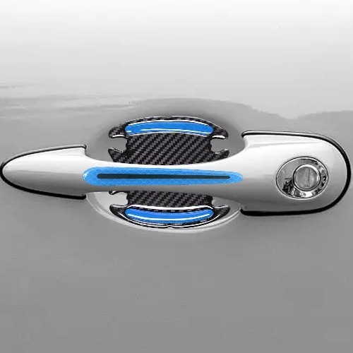 8Pcs 3D Door Handle Cup Protectors with Reflective Stripe, Anti-Sc Color: blue