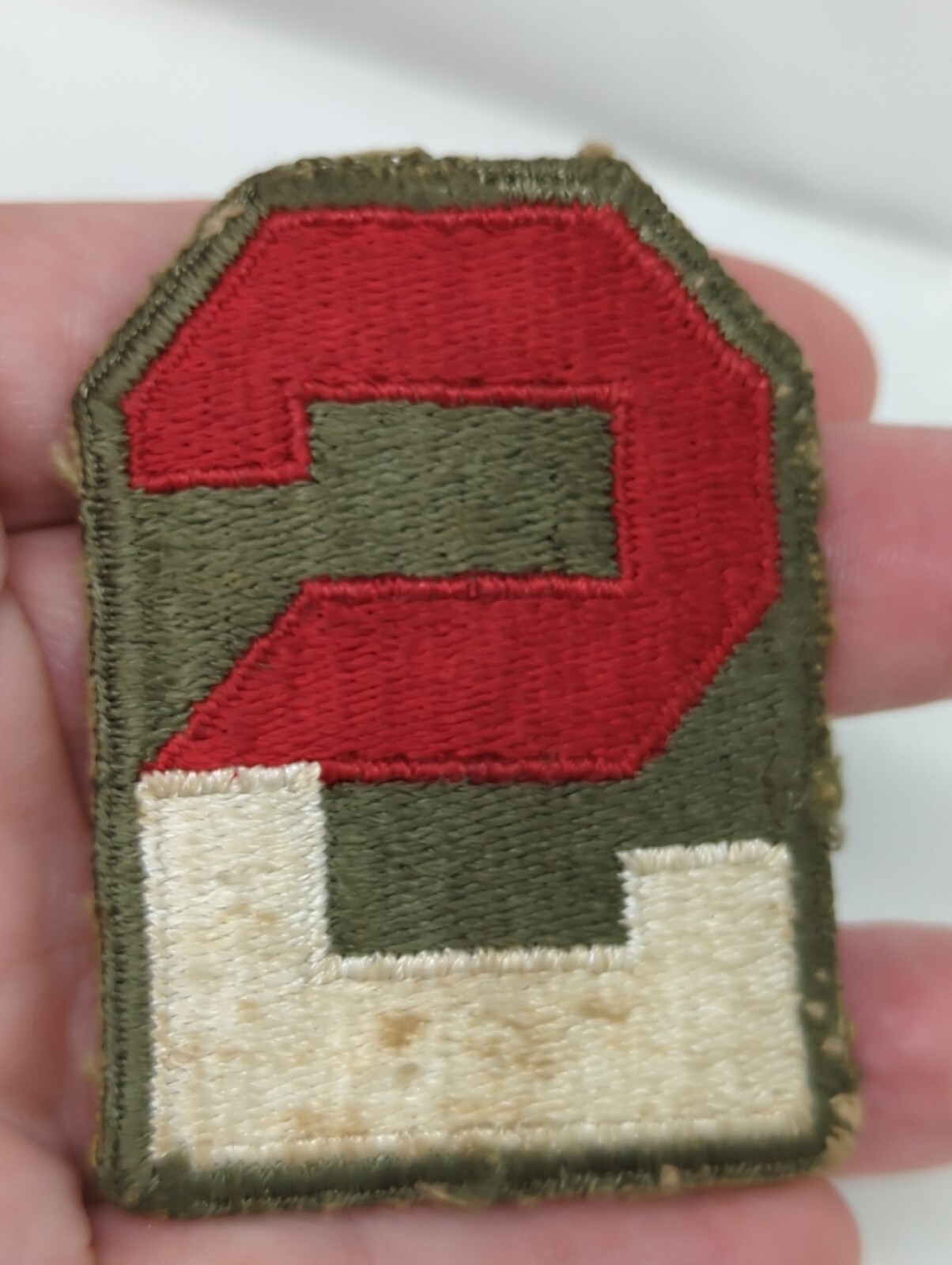 WWII US Army Shoulder Patch 2nd Unit Embroidered Vintage