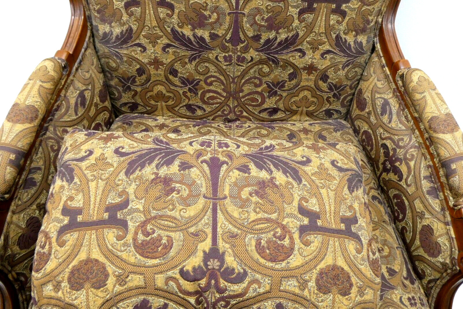 Used Clyde Pearson Company Lane Co Burgundy Cushioned Arch Wood Accent Chair