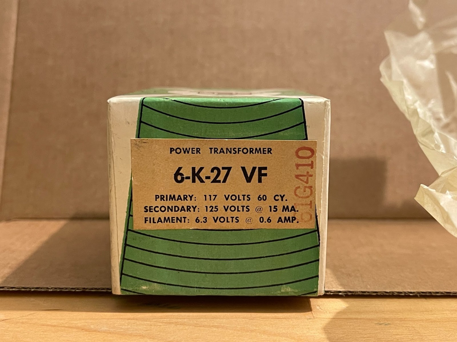 NOS Power Transformer 6-K-27 VF PRI: 117V 60Hz