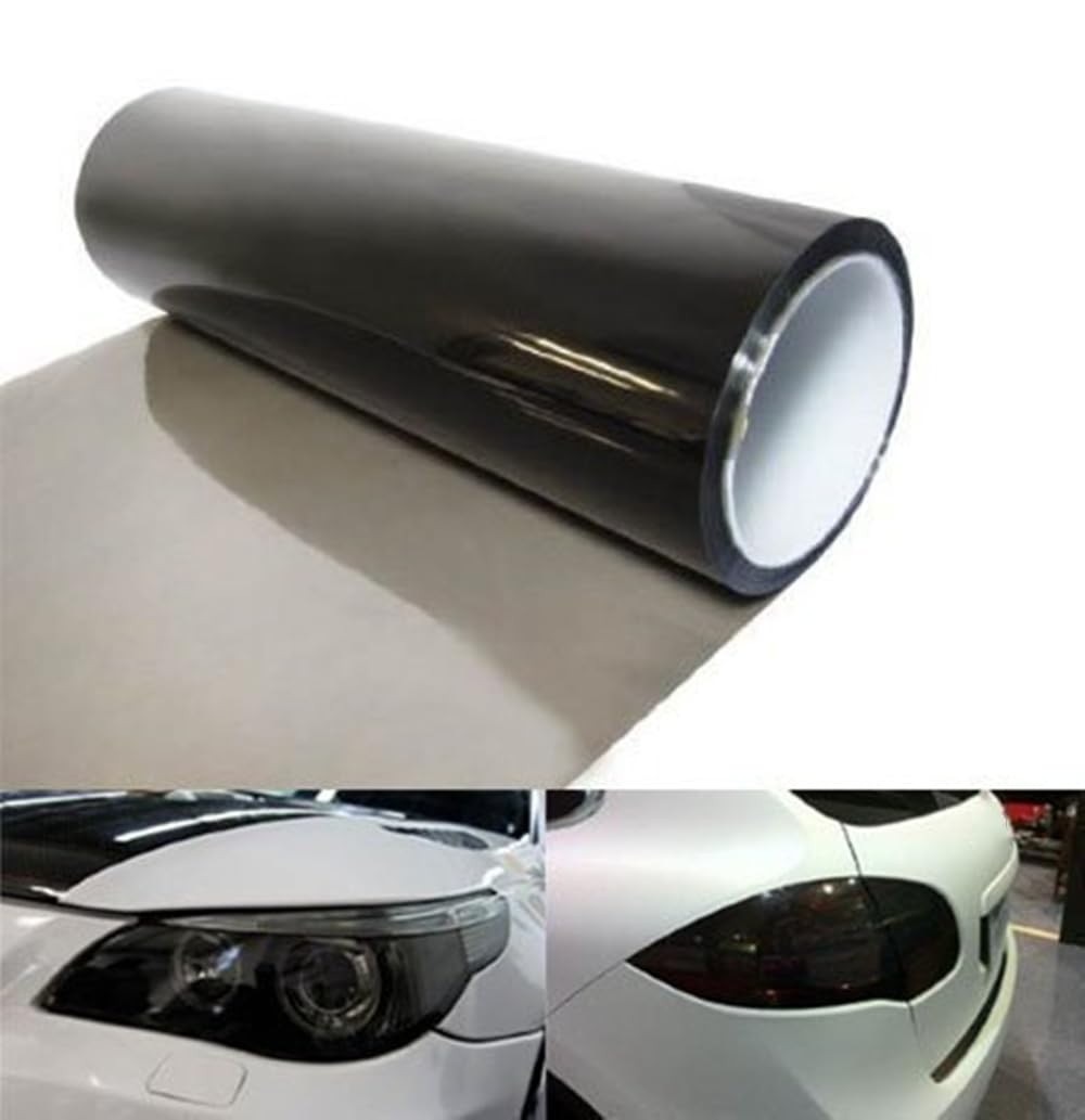 DIYAH 12 X 48 Inches Self Adhesive Headlight, Tail Lights, Fog Light Black
