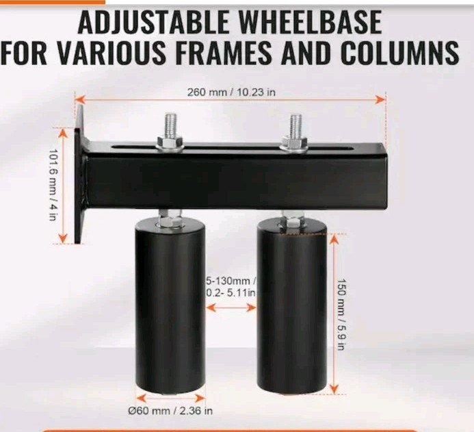 ➿️ VEVOR Sliding Gate Rollers Kit, 6 in. 10.12 in. W Rolling Hardware Kit