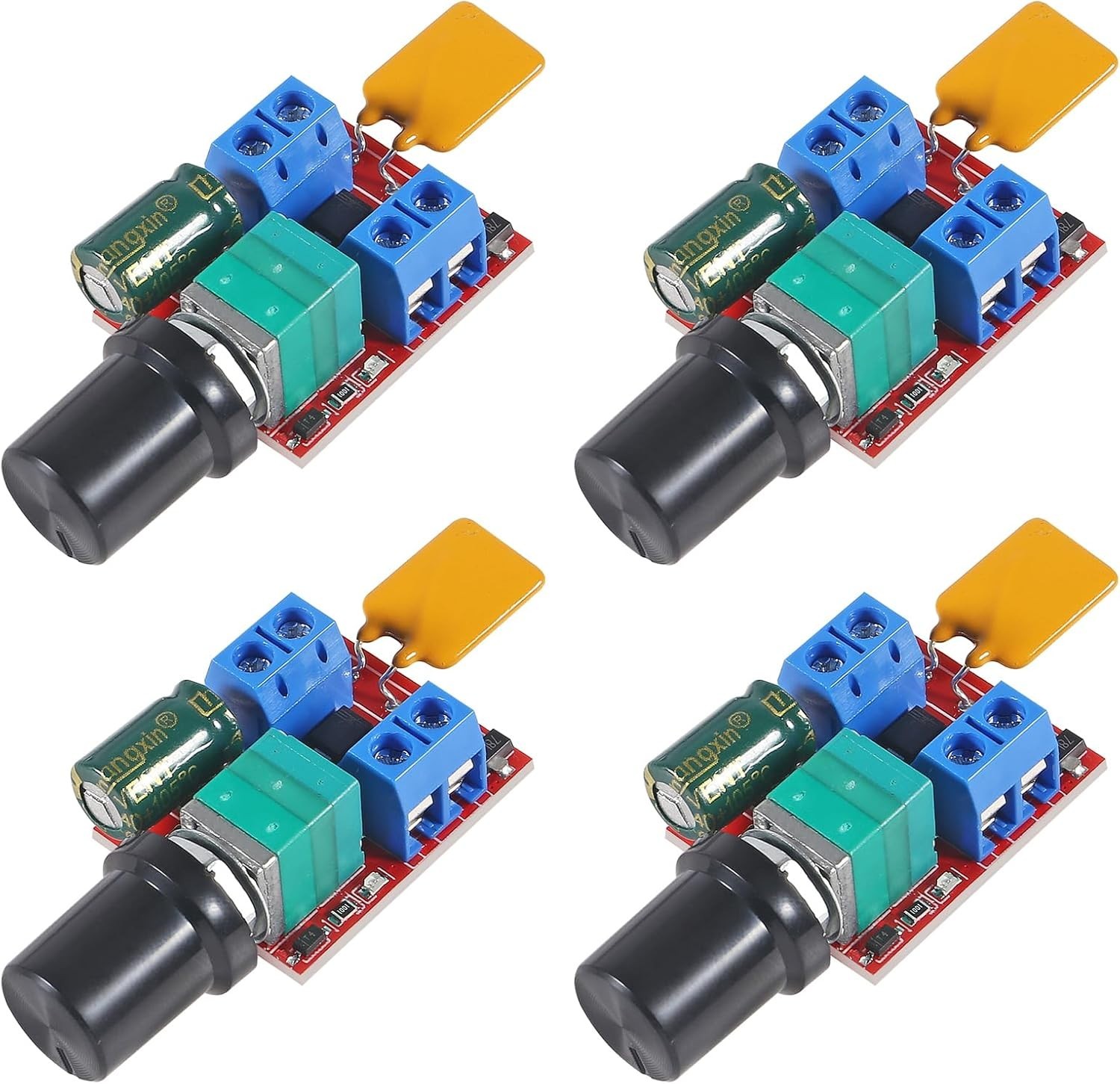 Compact 12V Motor Speed Controller - 4Pcs 90W Adjustable PWM Regulator Module