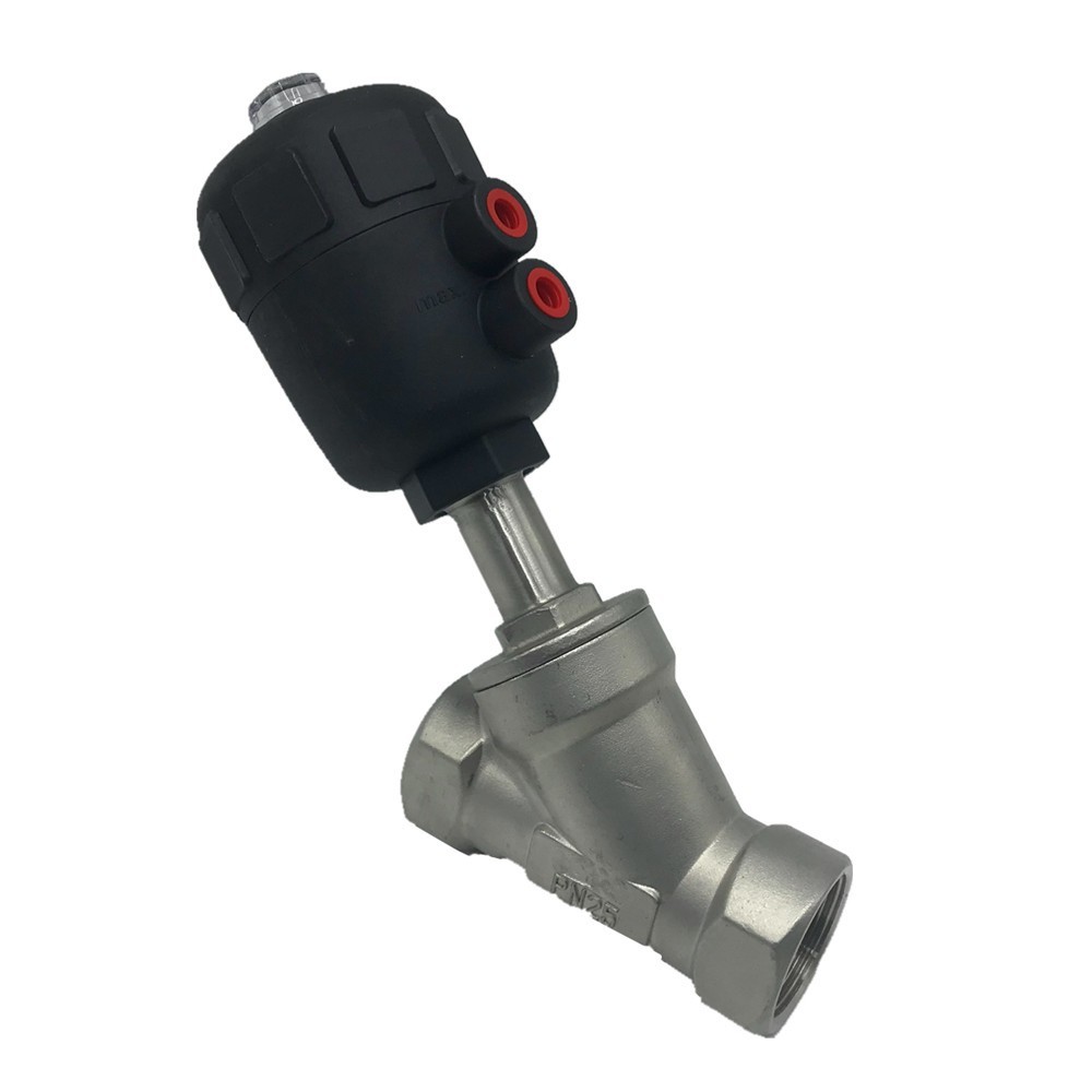1-1/4" DN32 NPT SS304 Single Acting Pneumatic Air Actuated Angle Seat Valve NC