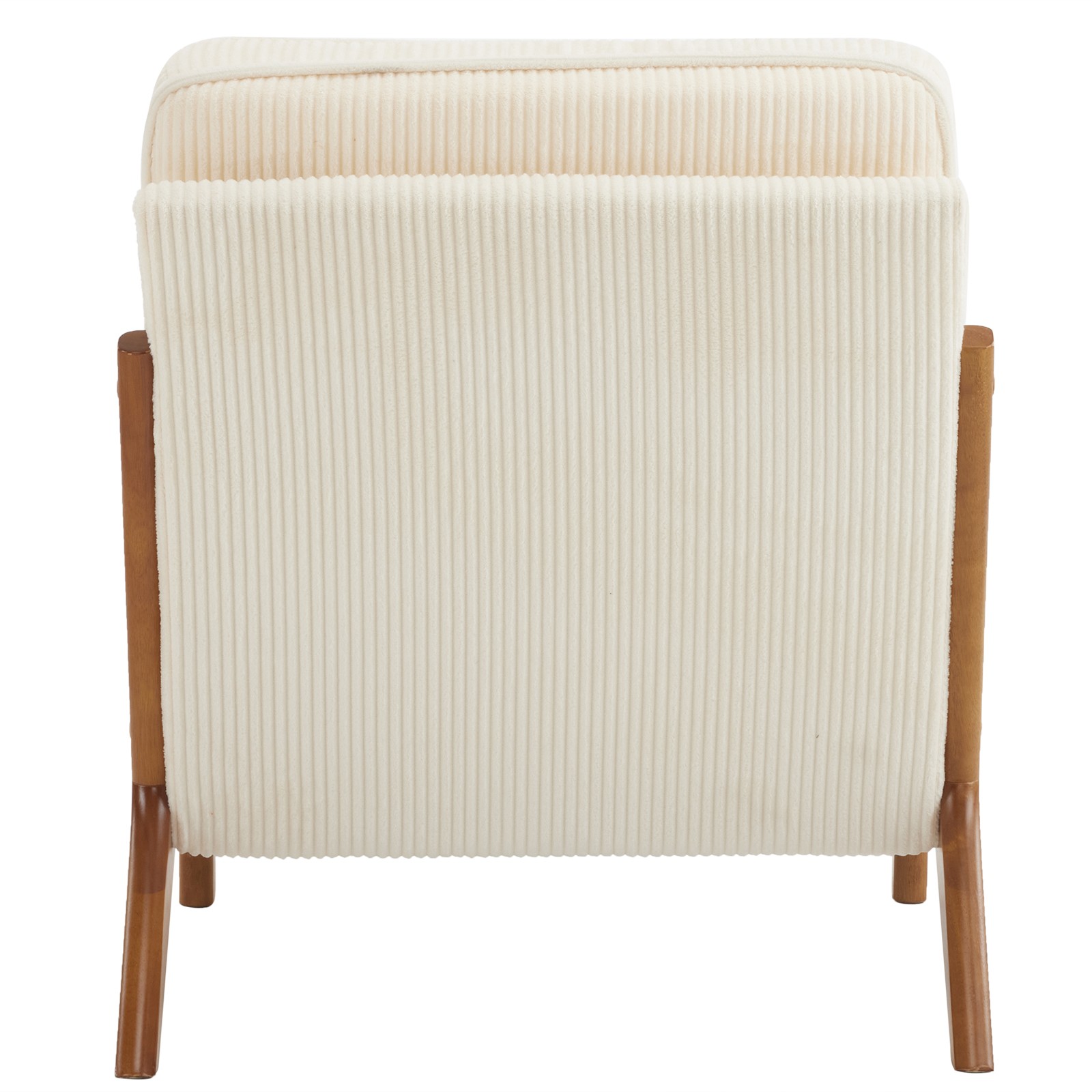 Off-White Corduroy Upholstered Indoor Lounge Chair (330LBS Weight Capacity)