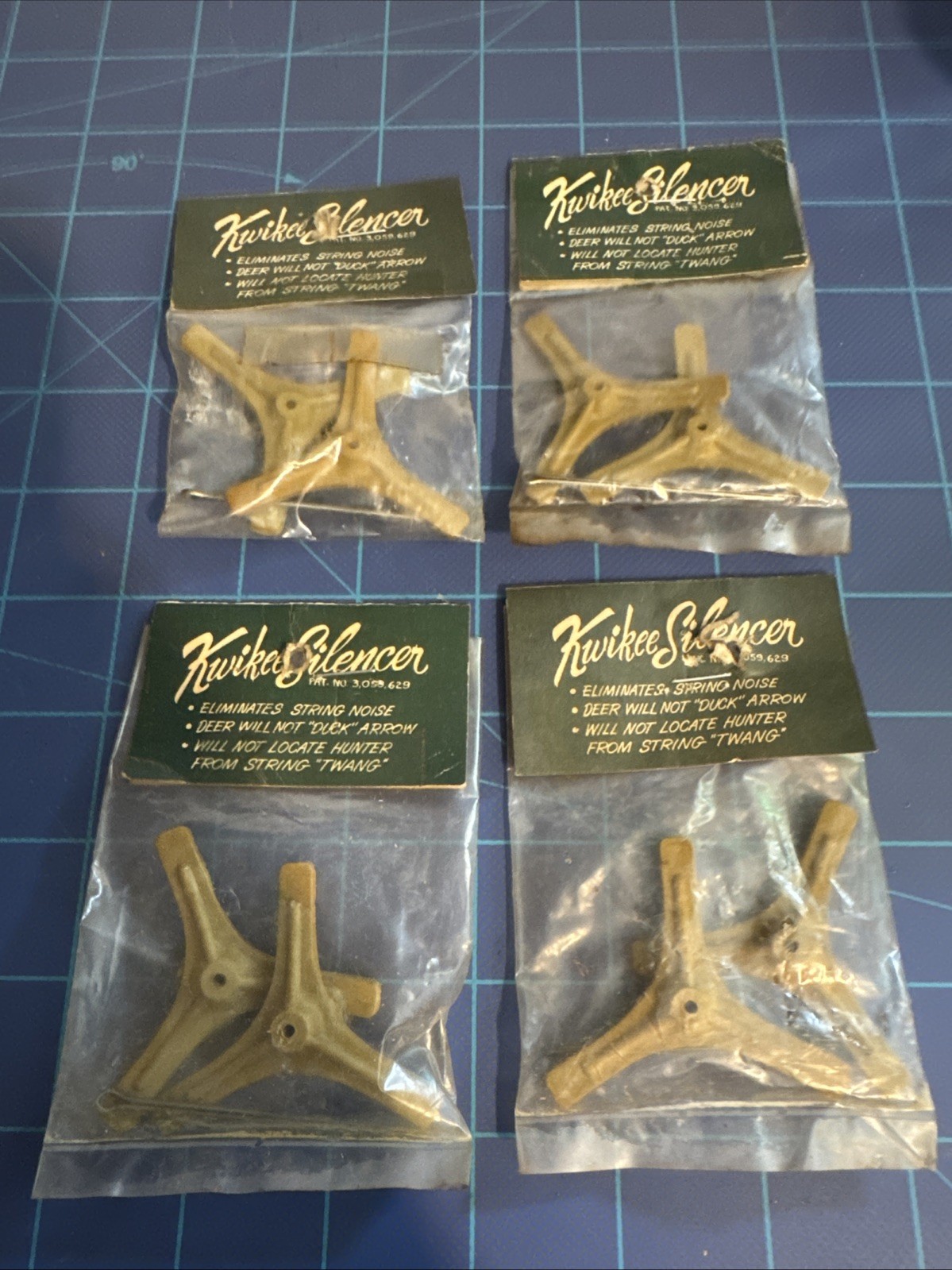 4-Vintage Kwikee Archery Bowhunting Silencer, For Collector Or Display Only. NOS