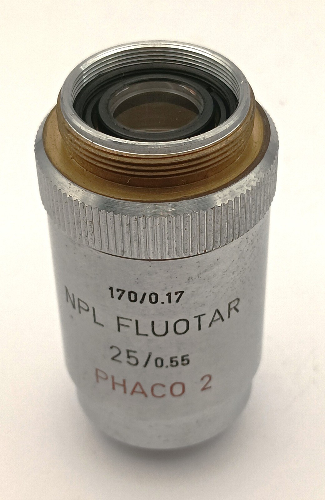 Leitz Microscope Phase Contrast Objective NPL Fluotar PHAC0 2 25x Magnification