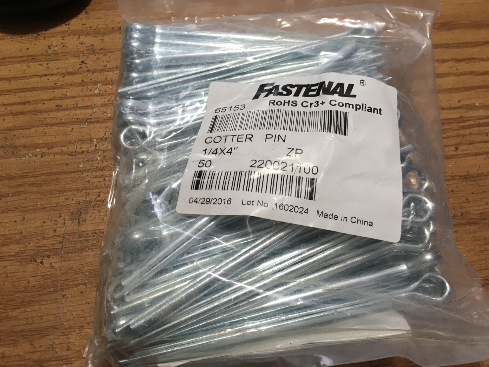 (50) 1/4" x 4" Zinc Finish Extended Prong Cotter Pin