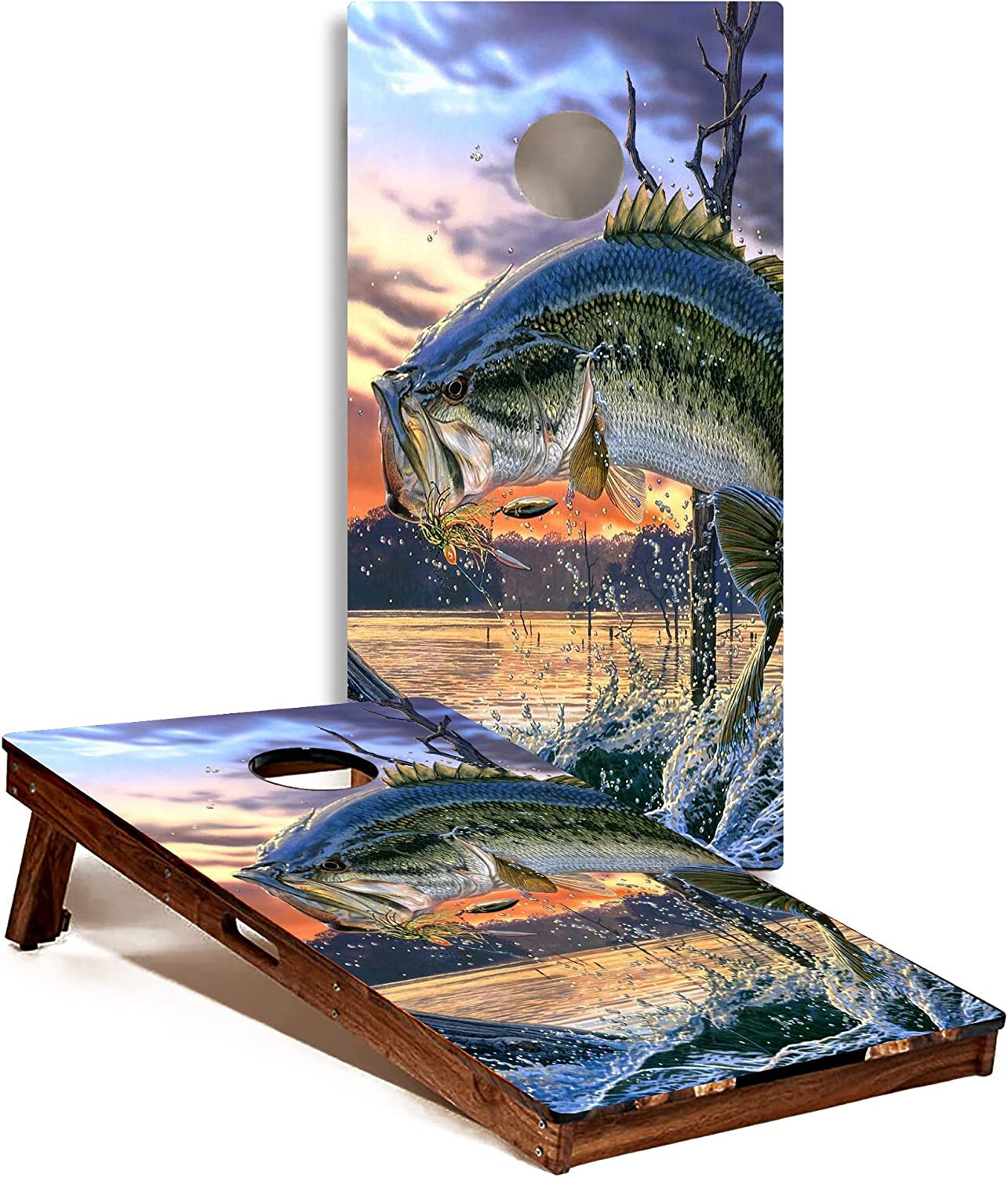 C220 Fish Cornhole Board Wrap LAMINATED Wraps Decals Vinyl Sticker