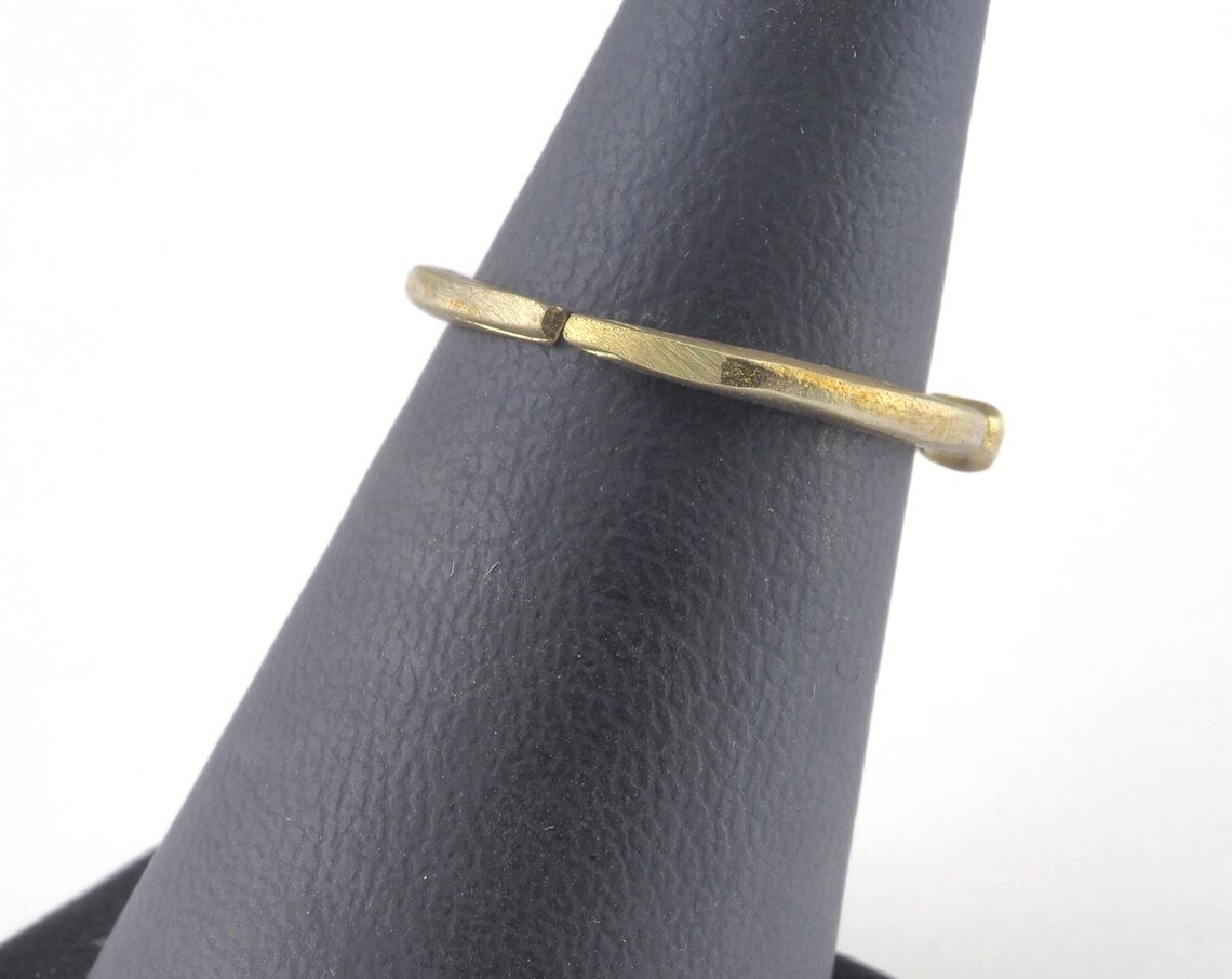 Adjustable Ring Loop Bezel Raw brass 16mm 5.5US inner size - Adjustable 2665