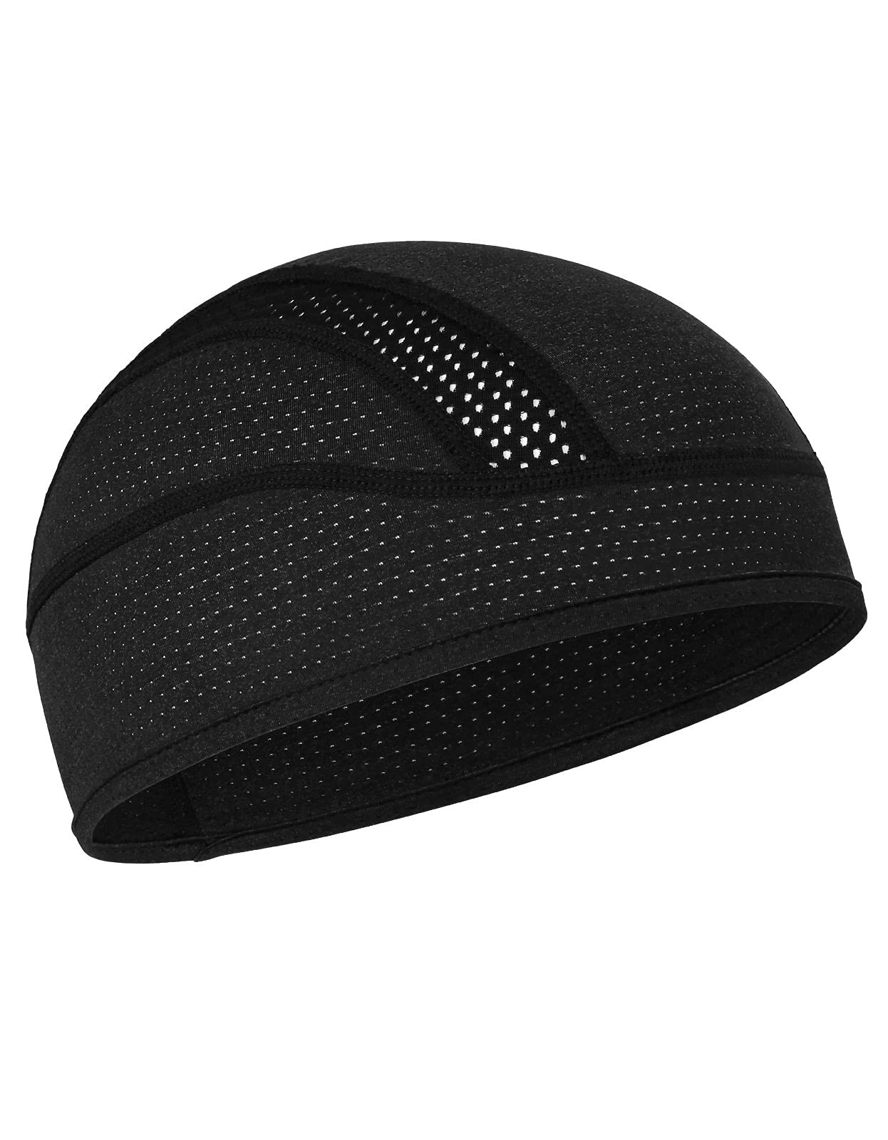 Skull Cap Helmet Liner Beanie, Cooling Mesh Cycling Running One Size, Black