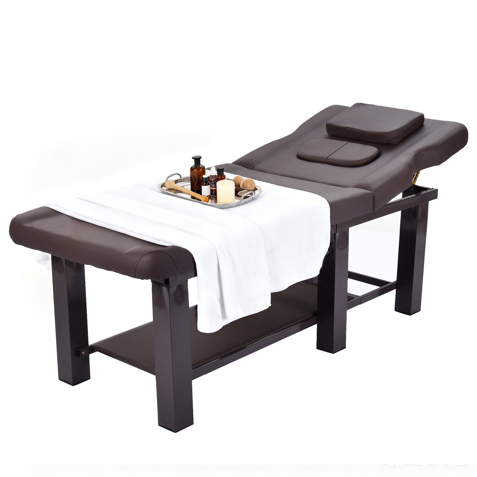 Physical Therapy Bed PU Leather/Metal Frame Spa Bed Heavy Duty Salon Bed