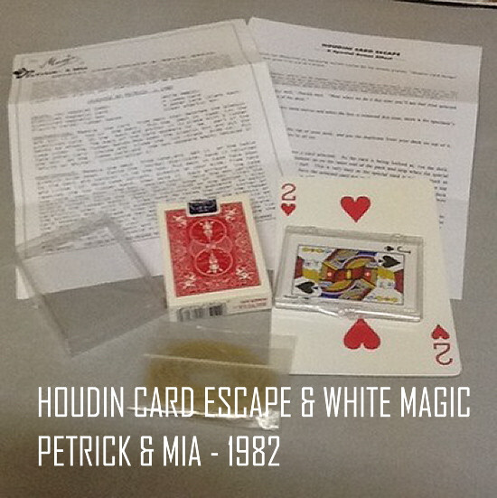 HOUDINI CARD ESCAPE & WHITE MAGIC - PETRICK & MIA - VINTAGE 1982