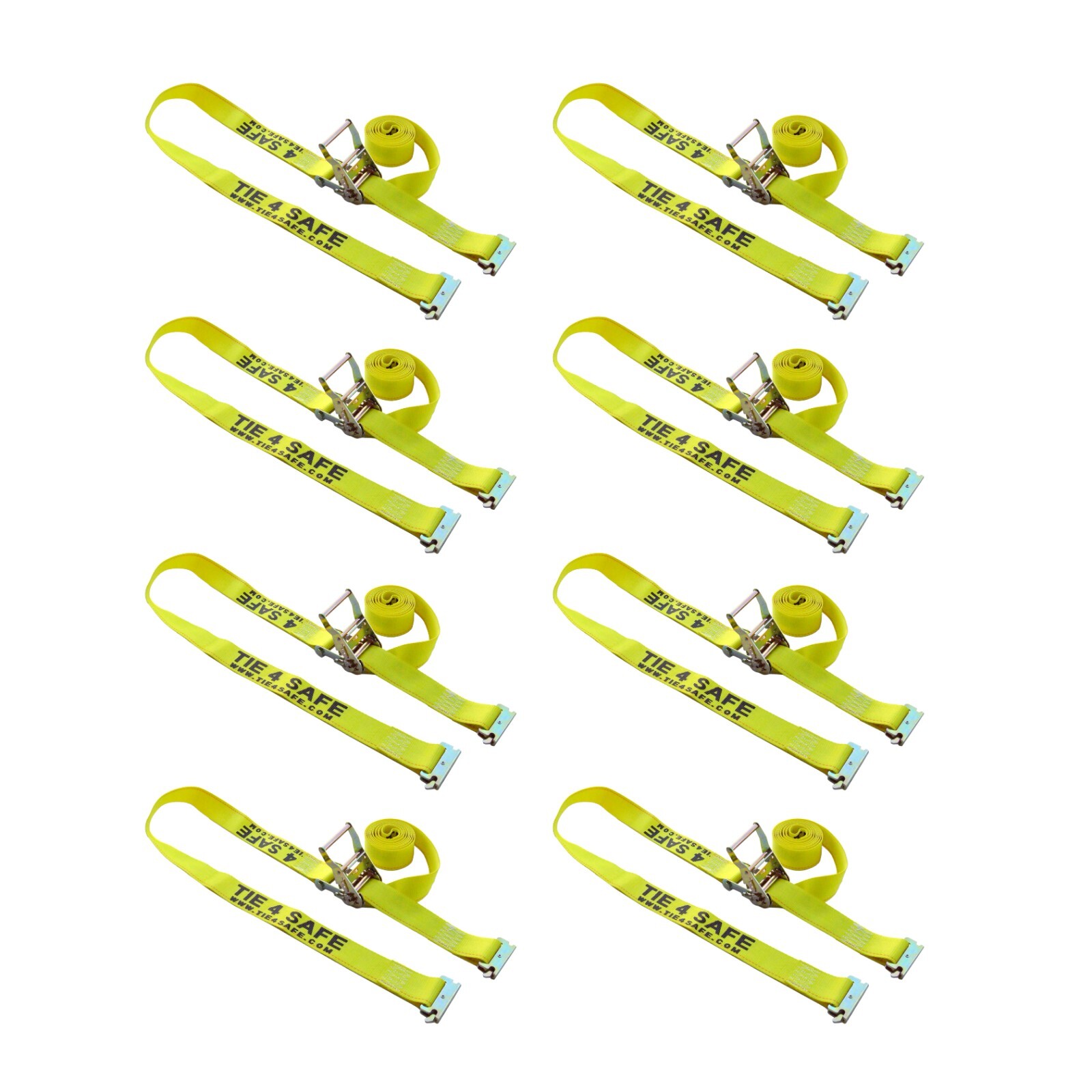 8 Pack 2" x 12' E-Track Ratchet Tie Down Strap Truck Trailer Enclosed Cargo Van