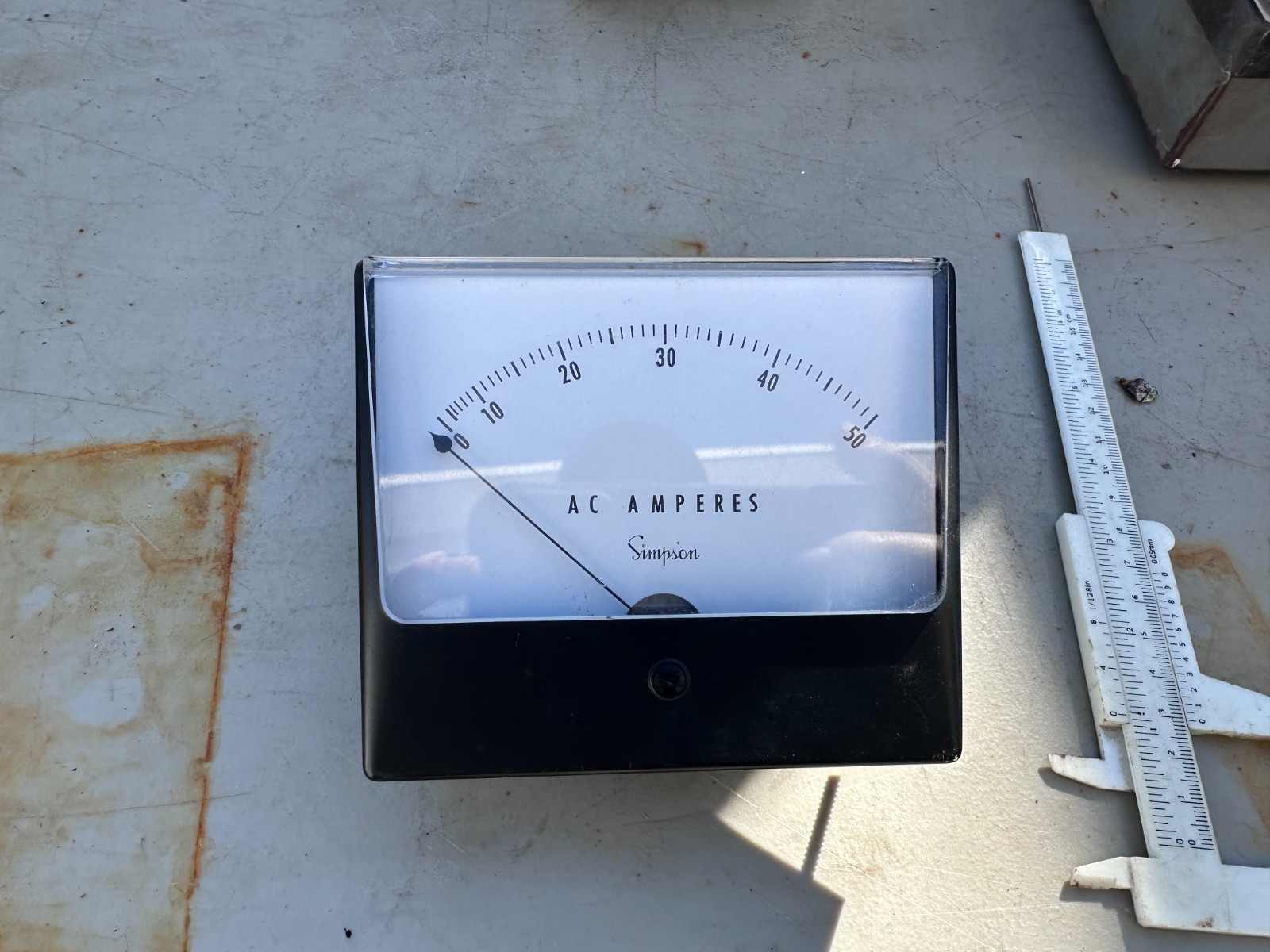 Simpson 63160 AC Amperes  Panel Meter, 0-50A Range