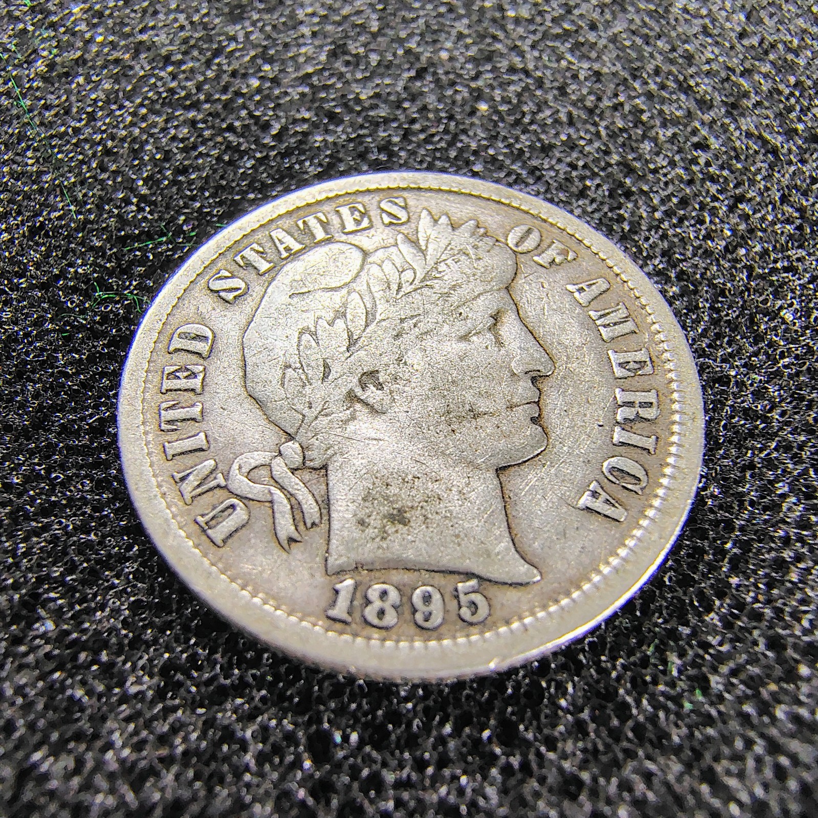 1895-S Barber Dime 10C - Better Date - San Francisco Mint - F-VF - Light Toning