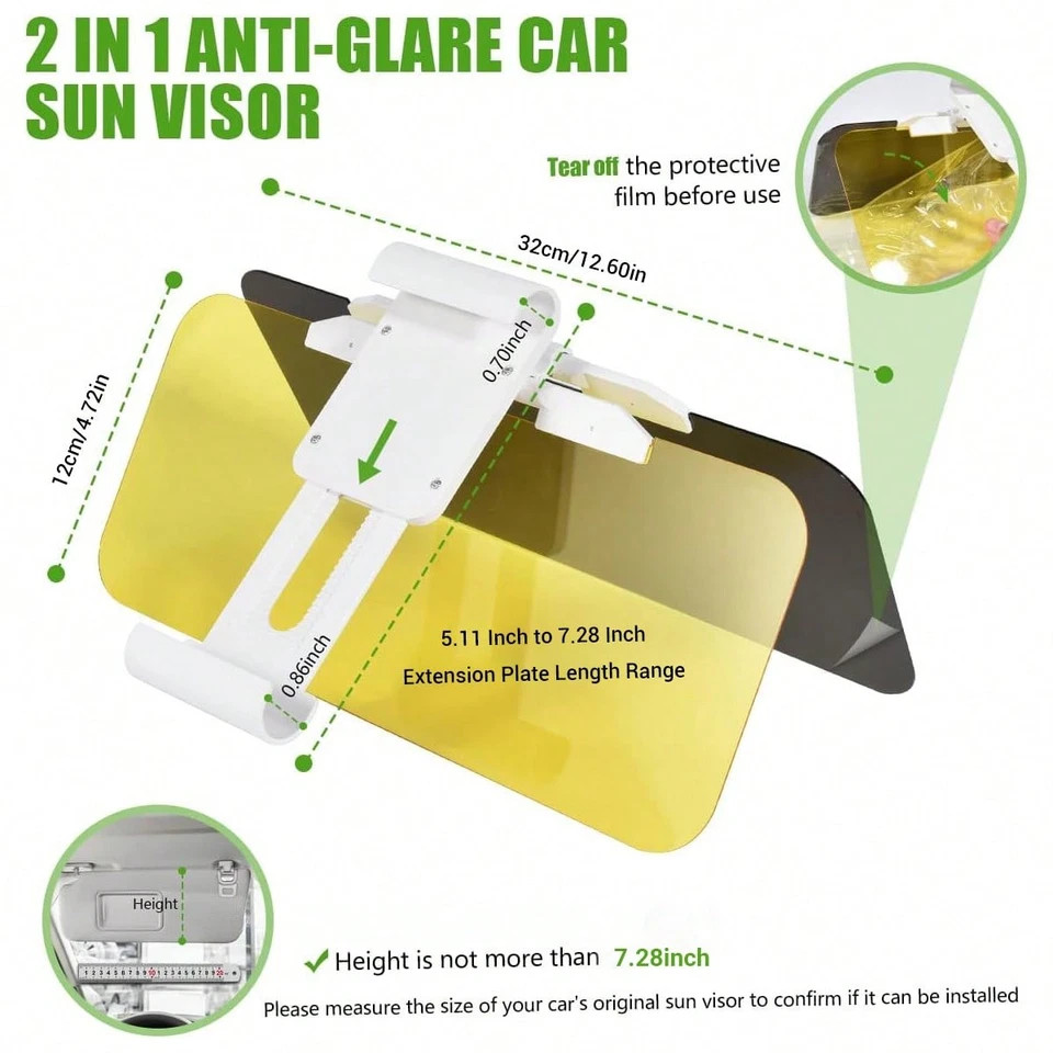 Car Shade For Sun Extend Visor Shield Anti Glare Extension Driving Universal