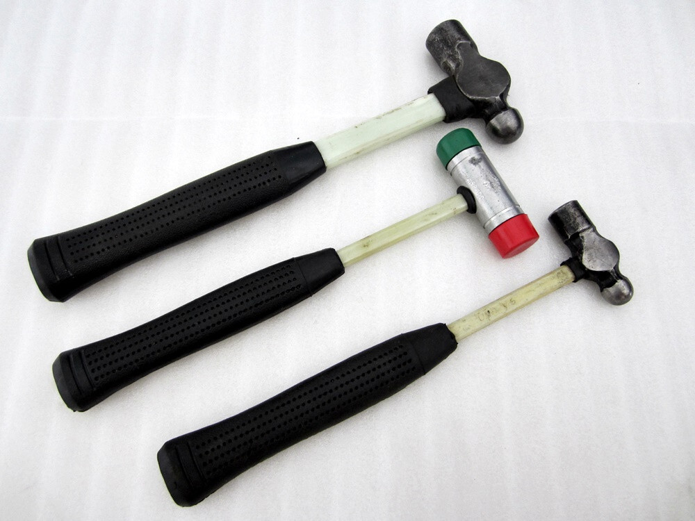 Vintage Nupla Ball Peen & Soft Face Hammers SP100 Fiberglass Handles USA