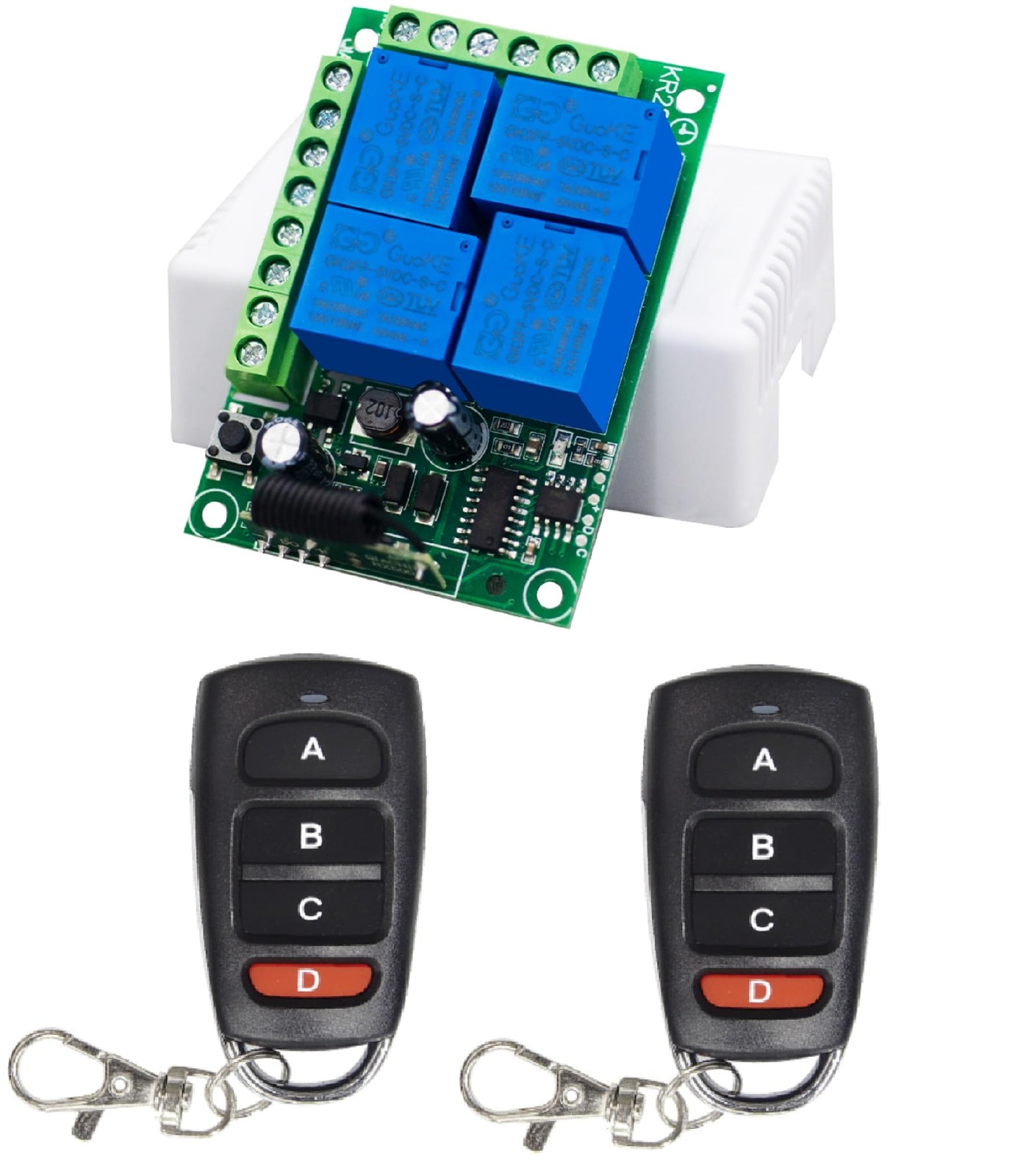 433mhz Wireless Remote Control Switch AC 110V 120V 220V 4 Channel 10A Relay