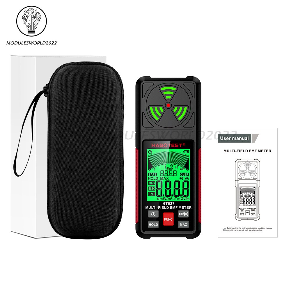HABOTEST HT627 3 in 1 EMF Meter Electromagnetic Radiation Tester Detector RF MF