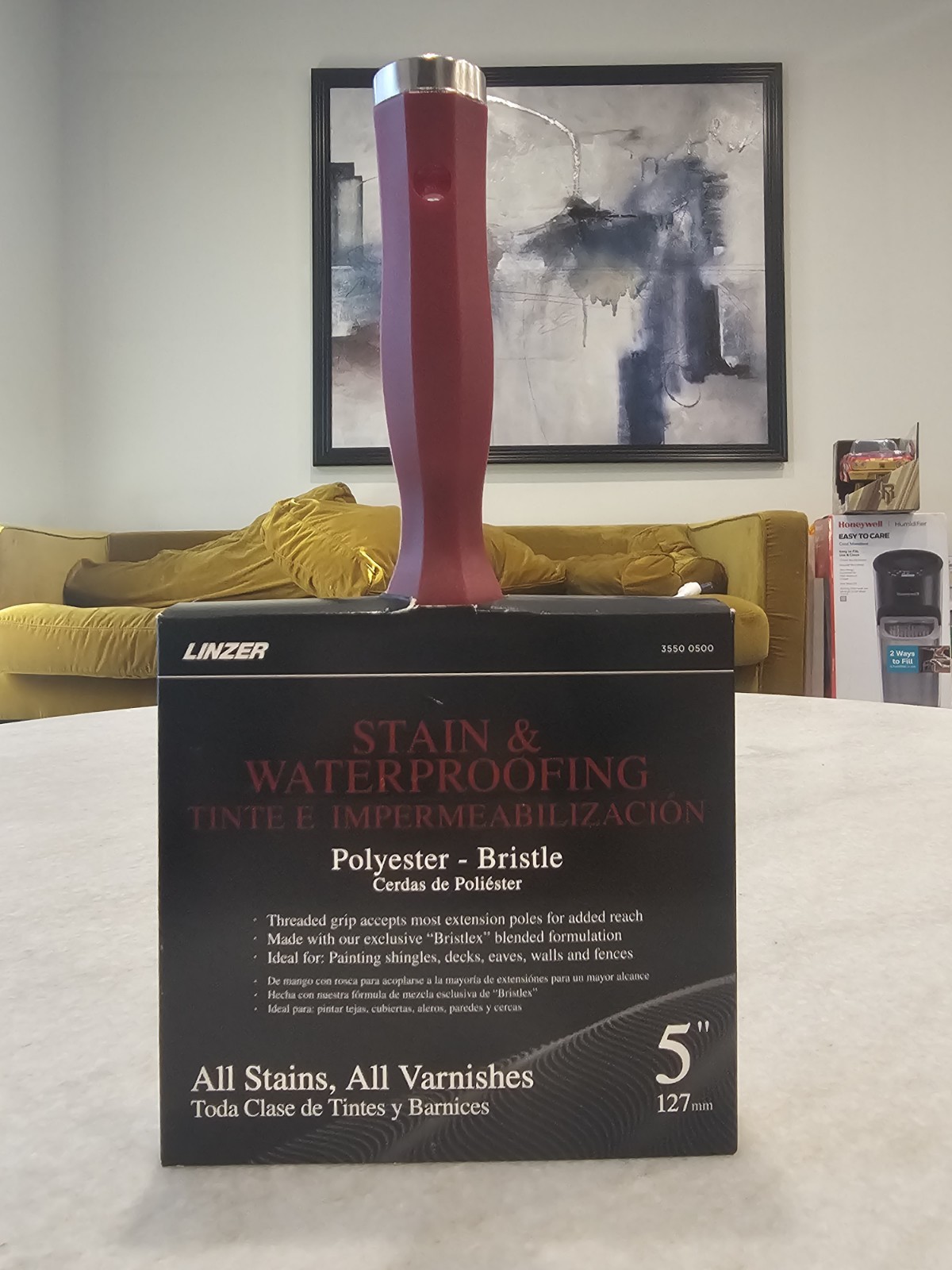 Linzer 5" Block Deck Polyester Blend Flat Paint Brush NEW