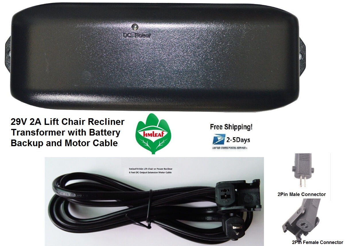 Okin Ashley Electric Lift Chair Recliner Transformer Power Supply 29V 2A w Cords