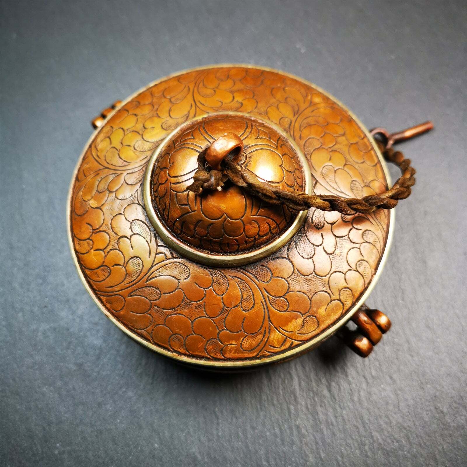 Handmade 8.5cm Tingsha Case for Tibetan Cymbals Astamangal from Nepal